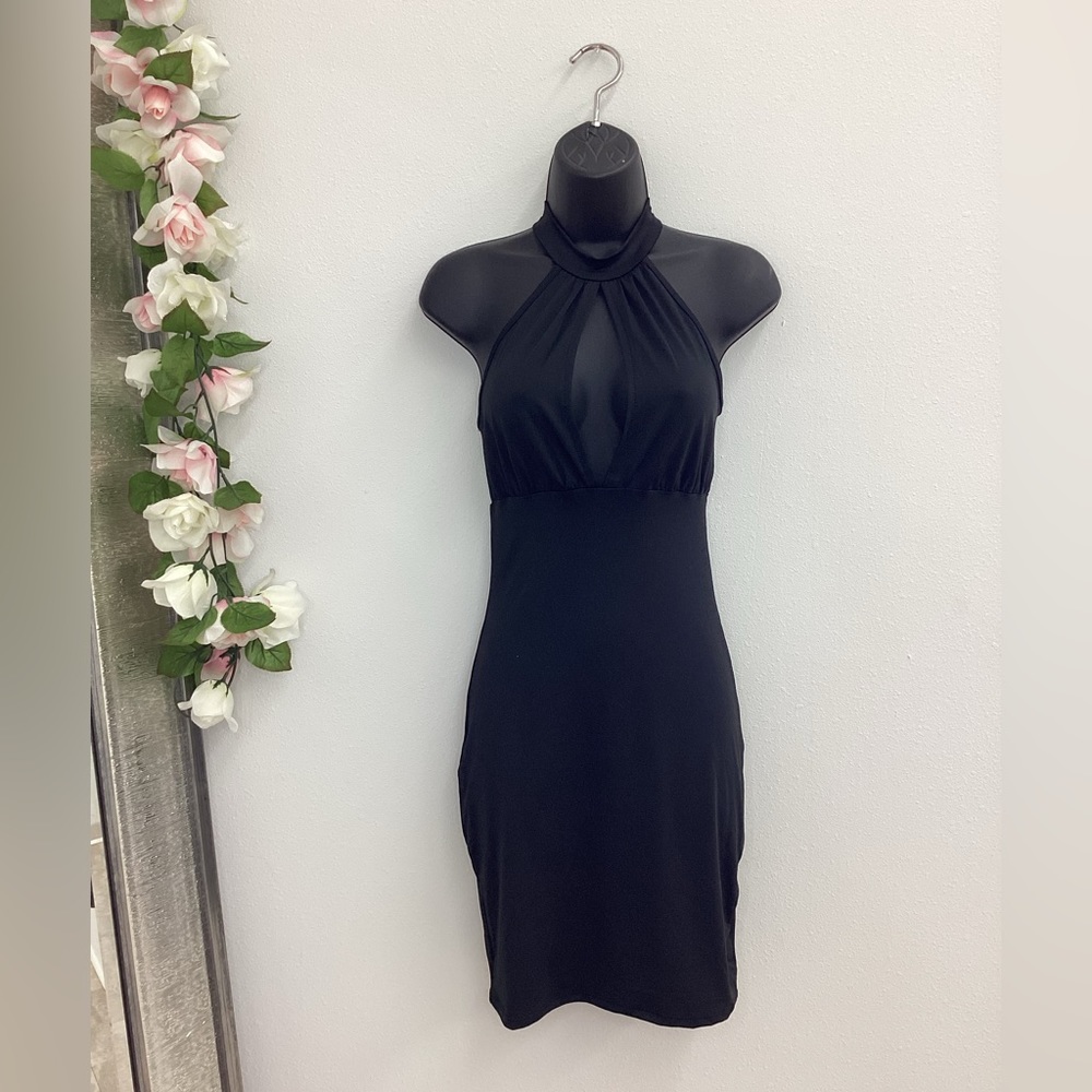 Lora open halter sleeveless mini dress